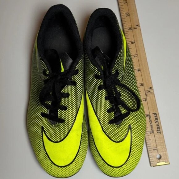 Nike Soccer Cleats Youth Size 5.5 JR Bravata II Black Volt Kids - Picture 3 of 5